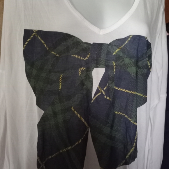 Lauren Moshi plaid bow withe bell sleeve NWT - Picture 7 of 9